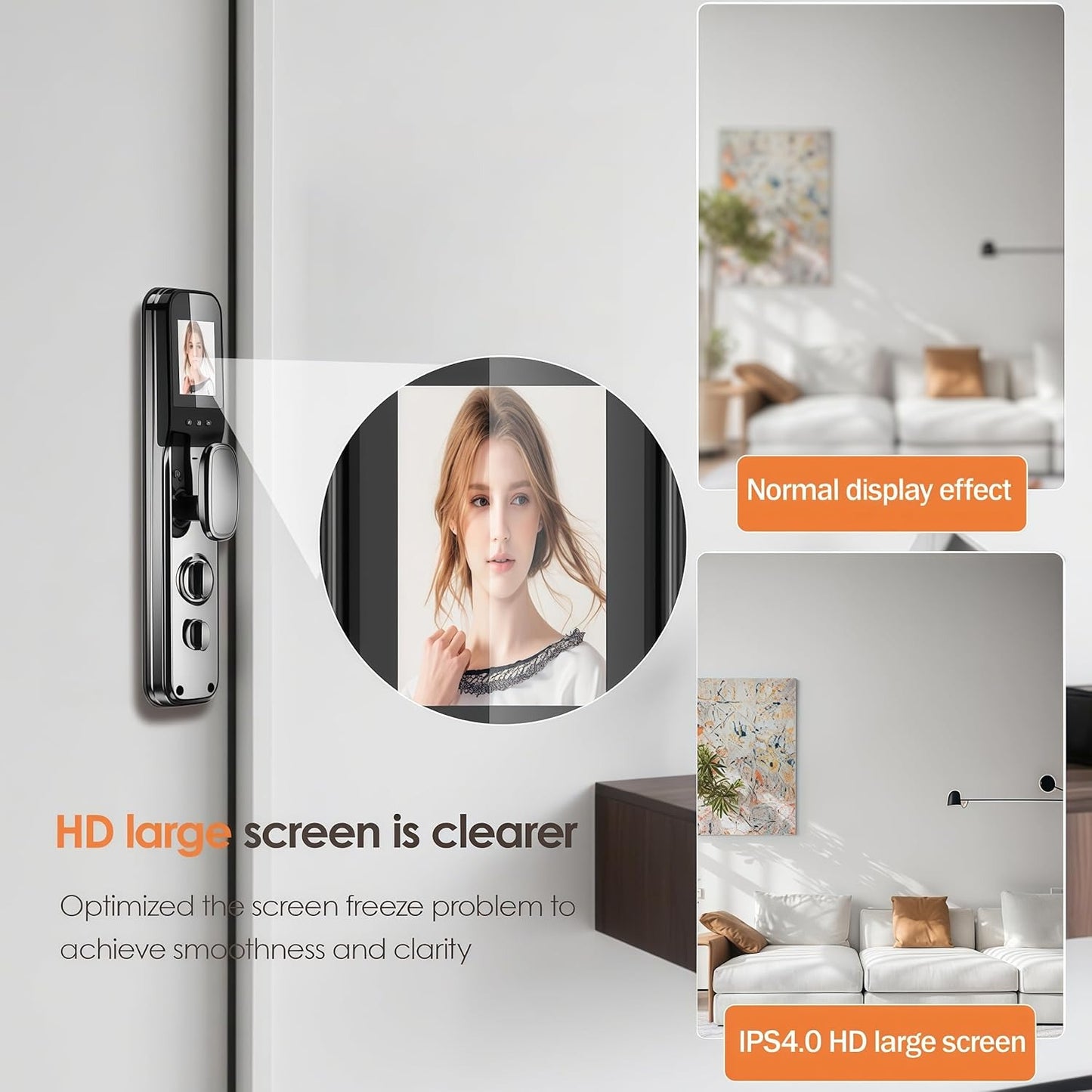 3D Face Recognition Smart Door Lock, 6-in-1 Fingerprint keyless Entry Door Lock,Video doorbell,Wi-Fi,intercom, app Control,auto-Lock,4" HD Screen, IP66 Waterproof